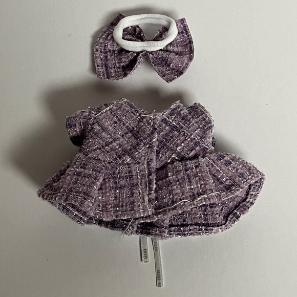 Designer Bow Dress Bag Shoes 4 Piece Outfit For Labubu The Monsters Purple Shoe - Picture 7 of 14